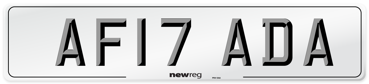 AF17 ADA Number Plate from New Reg